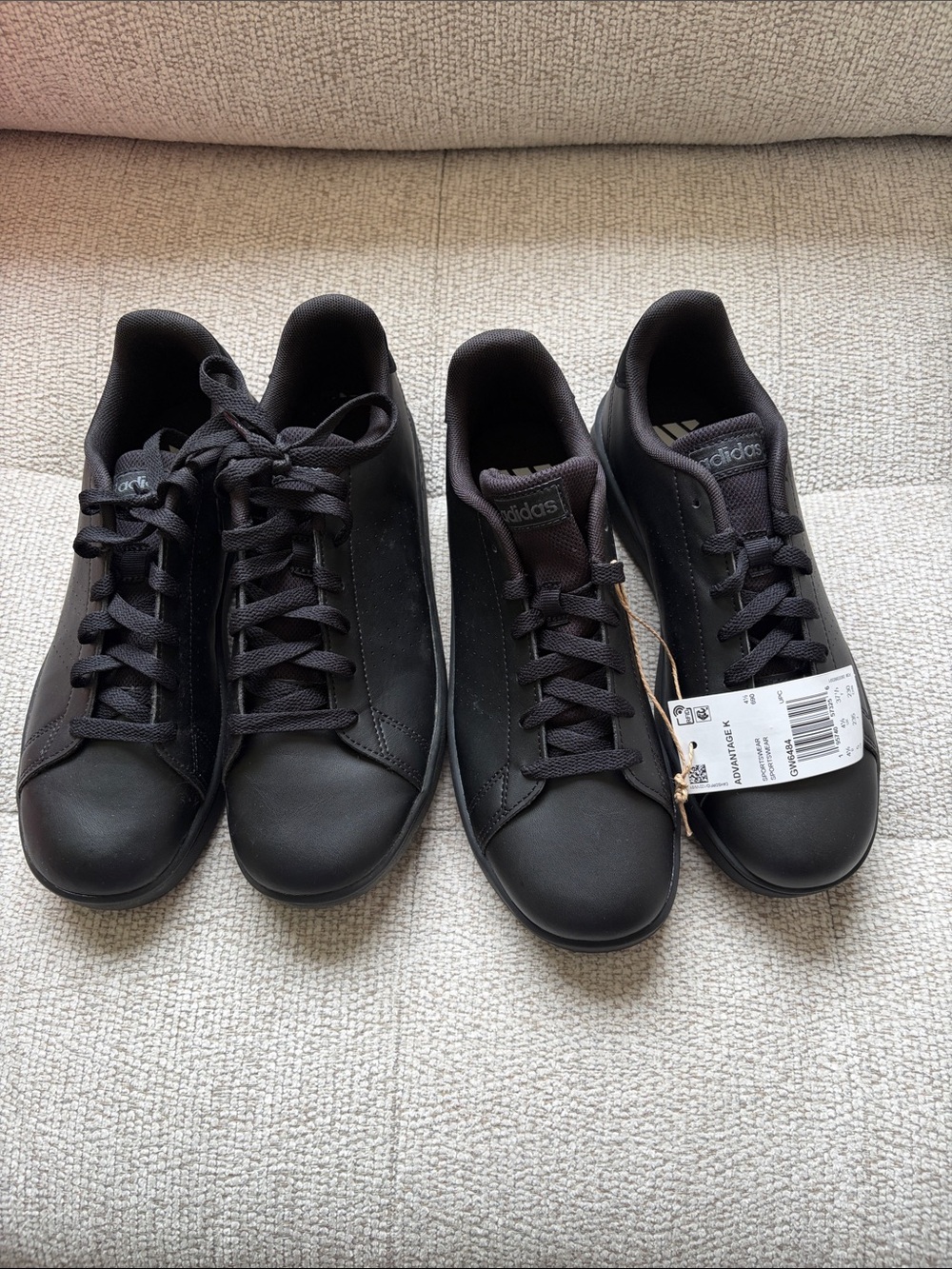 Adidas Advantage K Kids Black Low-Top Lace-Up Sneakers
